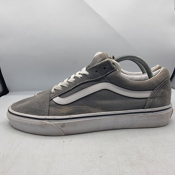 Vans Old Skool Mens 9.5 Gray White Sneaker Shoes Skate Casual Walking Outdoors - Picture 12 of 13